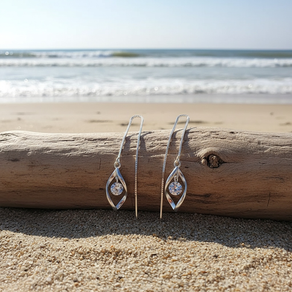 2pcs Luxurious Synthetic Zirconia Tassel Drop Earrings